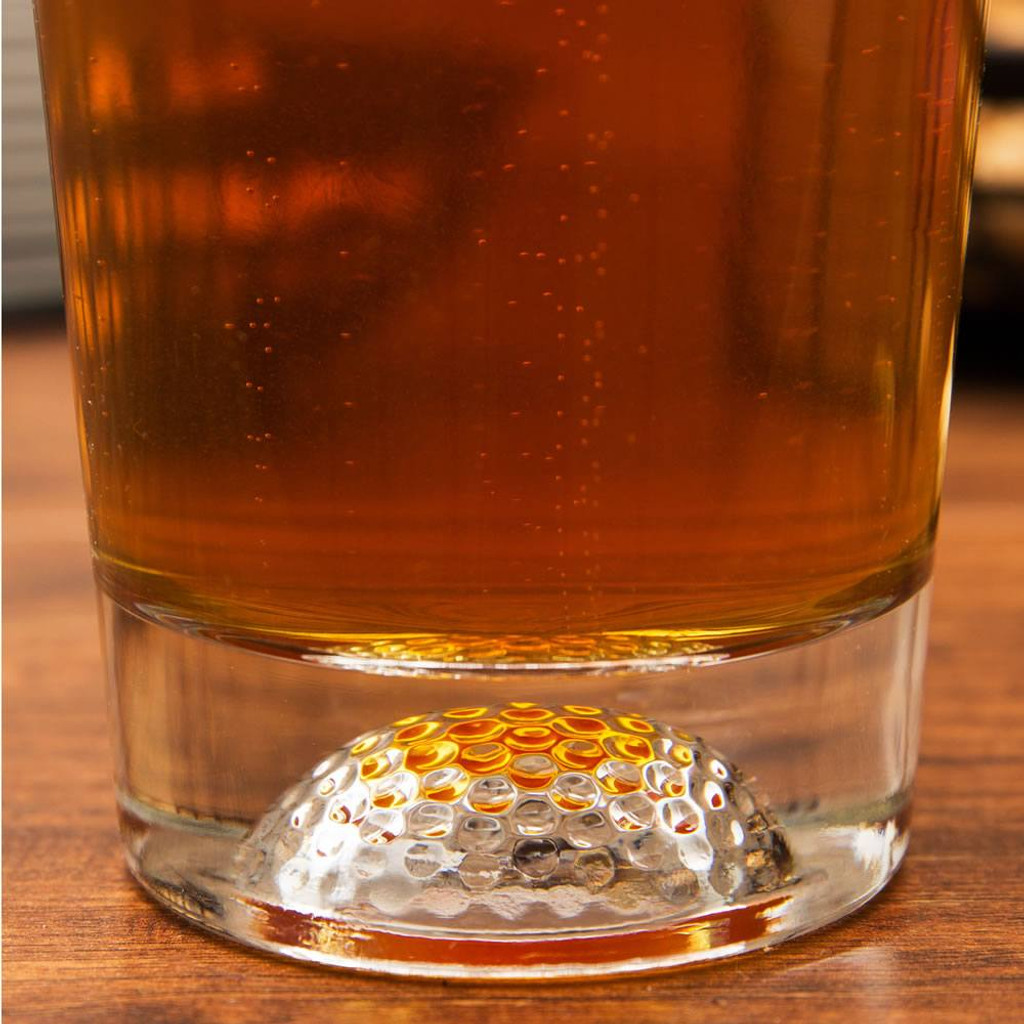 Golf beer glass closeup