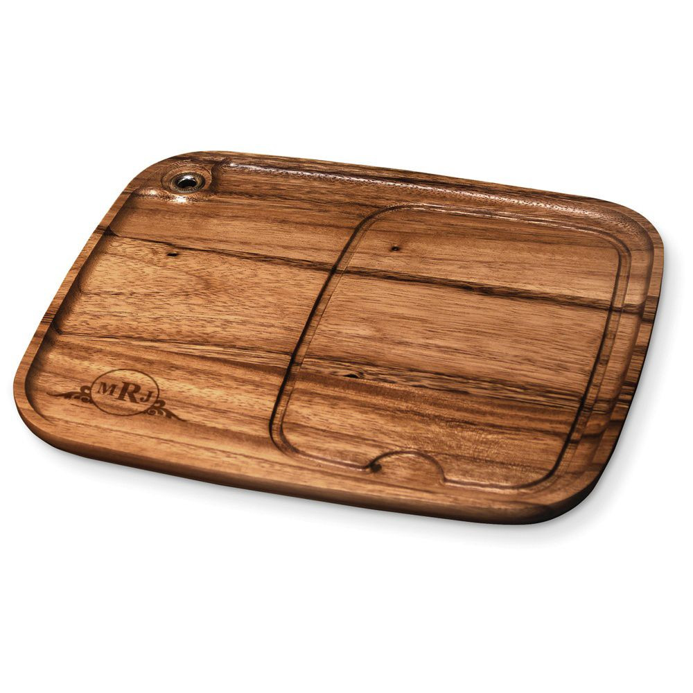 Western Scroll Personalized Wood Steak Plate