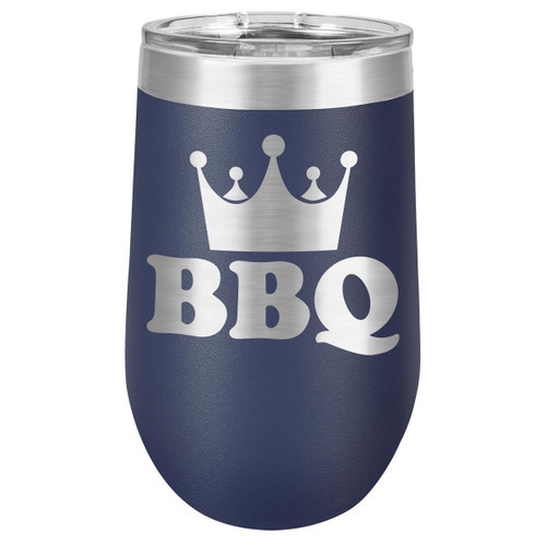 BBQ KING 16 oz Stemless Wine Glass with Lid