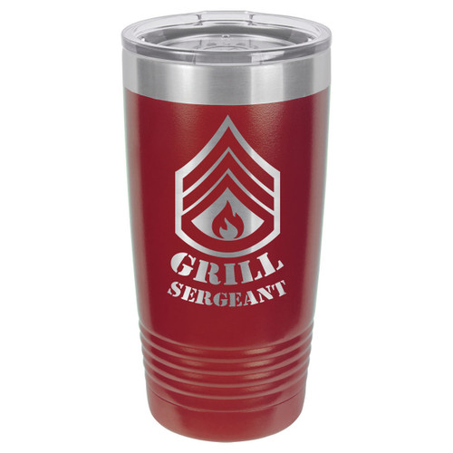 GRILL SERGEANT 20 oz Drink Tumbler With Straw