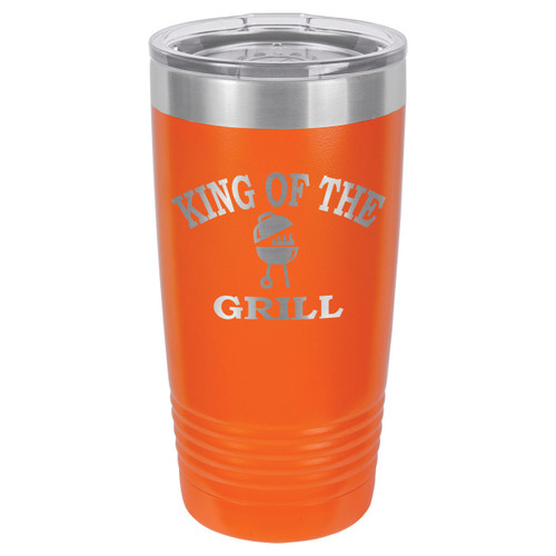 KING OF THE GRILL 20 oz Drink Tumbler With Straw