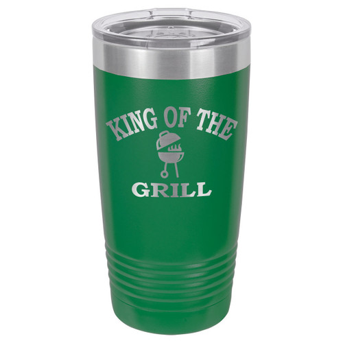 KING OF THE GRILL 20 oz Drink Tumbler With Straw