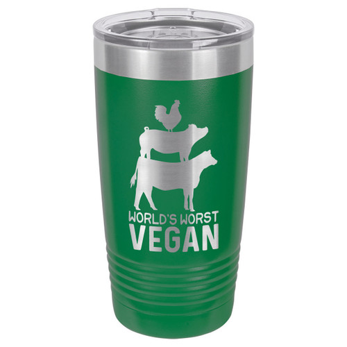 WORLDS WORST VEGAN 20 oz Drink Tumbler With Straw