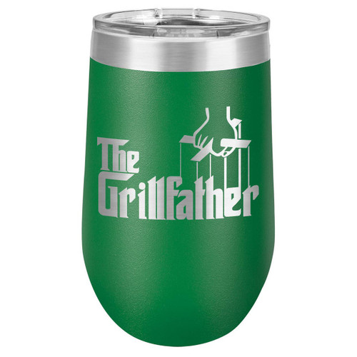 THE GRILLFATHER 16 oz Stemless Wine Glass with Lid