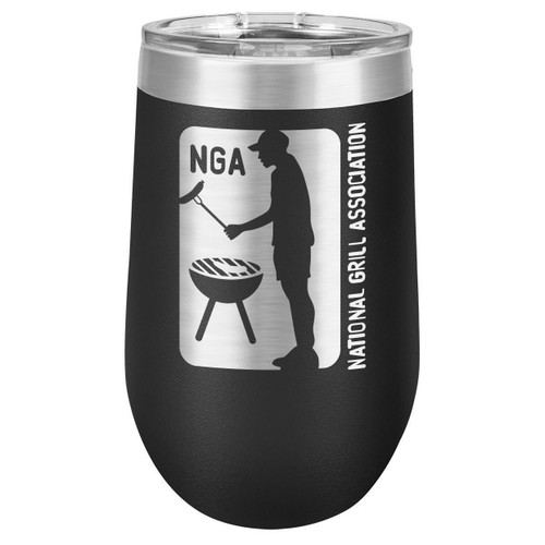 NATIONAL GRILL ASSOCIATION 16 oz Stemless Wine Glass with Lid