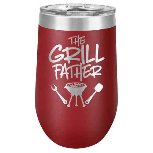 THE GRILLFATHER-B 16 oz Stemless Wine Glass with Lid