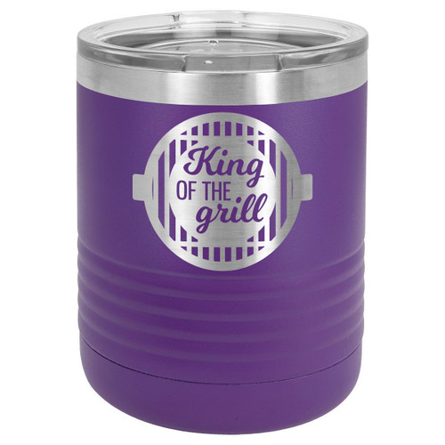 KING OF THE GRILL-B 10 oz Lowball Tumbler with Lid