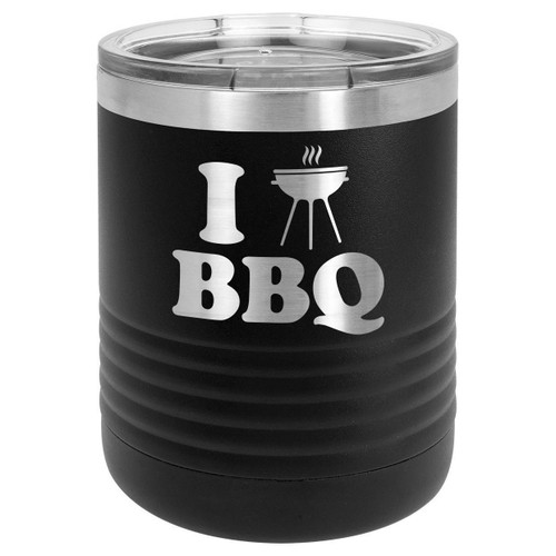 I LOVE BBQ-B 10 oz Lowball Tumbler with Lid
