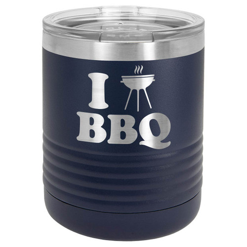 I LOVE BBQ-B 10 oz Lowball Tumbler with Lid