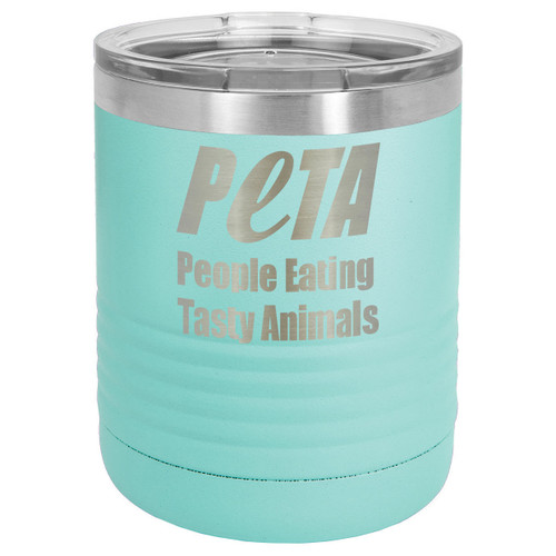 PEOPLE EATING TASTY ANIMALS 10 oz Lowball Tumbler with Lid