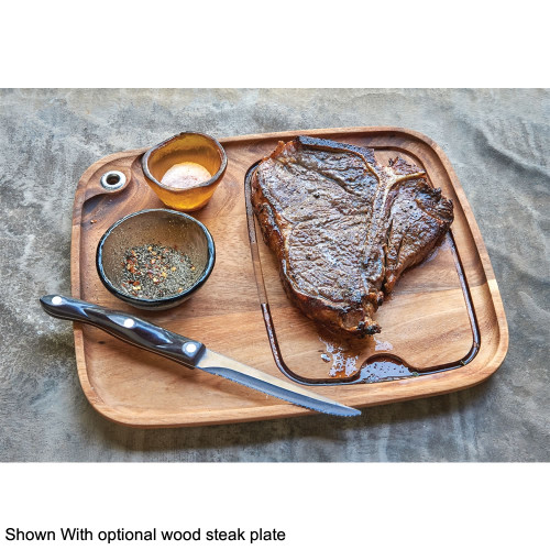 Optional wood barbecue steak plate
