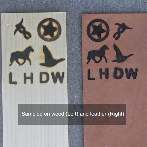 Mini branding iron samples