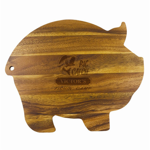 Big Catch Fishin' Camp Wood Pig Cutting Board