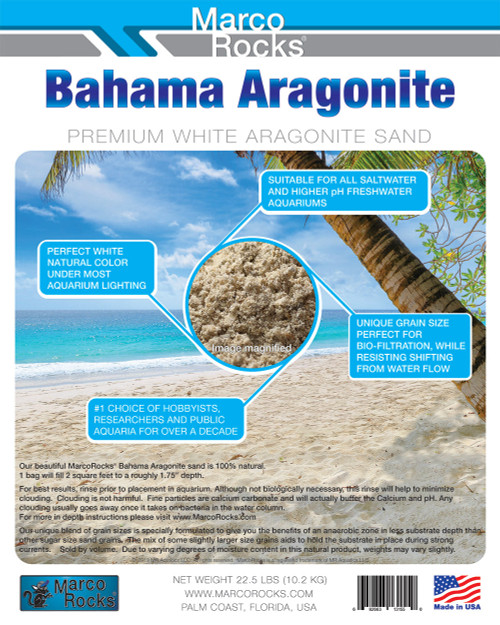 Beautiful White Pure Aragonite Sand- 22.5lb bag