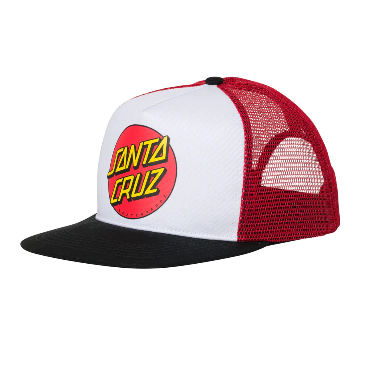 Santa Cruz Classic Dot Trucker Hat Red White Black Influence