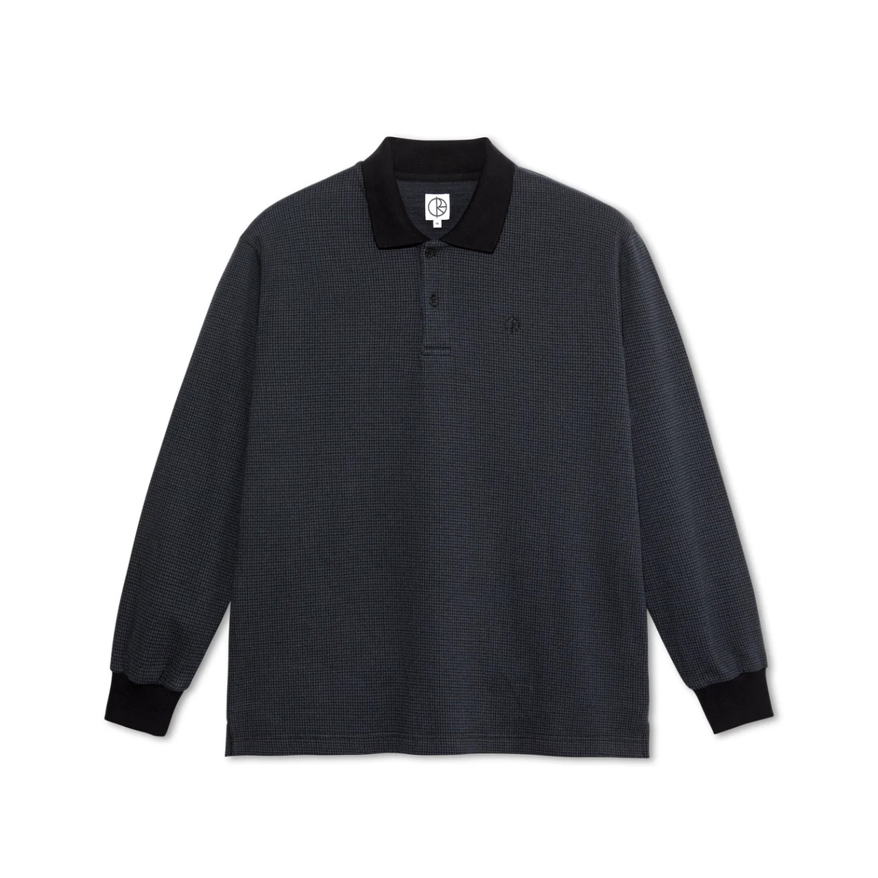 Polar - L/S Polo Shirt - Black/Grey Houndstooth