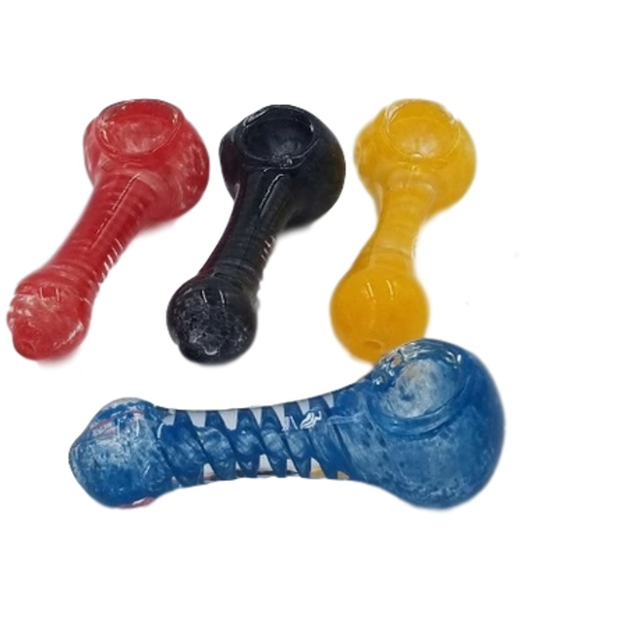 4 inch Assorted color Swirl glass hand pipe