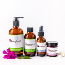 Organic Natural skin care products from Frangipani Body Products. Exfoliating Face Gel included. This kit is ideal for balanced skin that can be oily. Organic Natural skin care products from Frangipani Body Products. Exfoliating Face Gel included. This kit is ideal for balanced skin that can be oily.