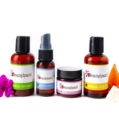 Frangipani Trial Stress/Environment Triple Set with Grapefruit Body Oil - Oily Skin