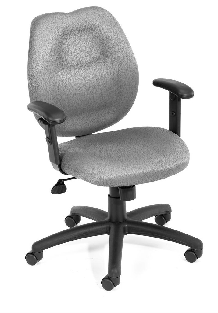 BOSS Office Products GRAY TASK CHAIR/W ADJ ARMS, BL-0023