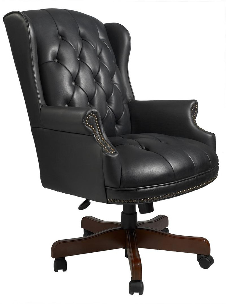 NEW 5 YR WARRANTY Chairs WINGBACK TRADITIONAL CHAIR, BLACK