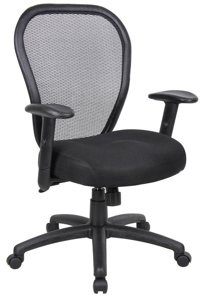 BOSS Office Products MESH CHAIR W/KD047 MECHANISM,034 ARM, MESH SEAT BL-152