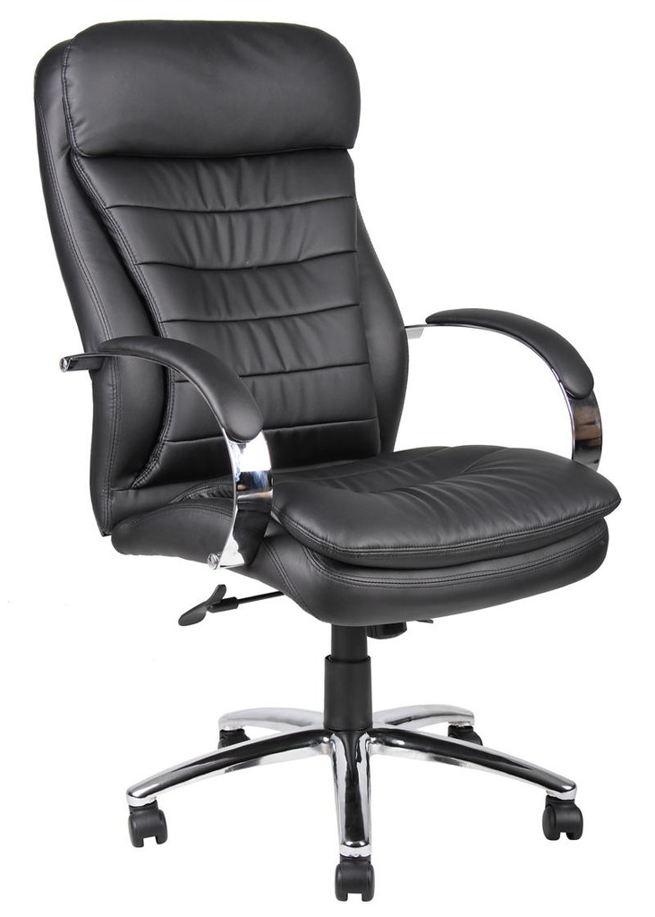 BOSS Furniture HI-BACK CARESSOFT PLUS EXEC CHAIR WITH CHROME BASE