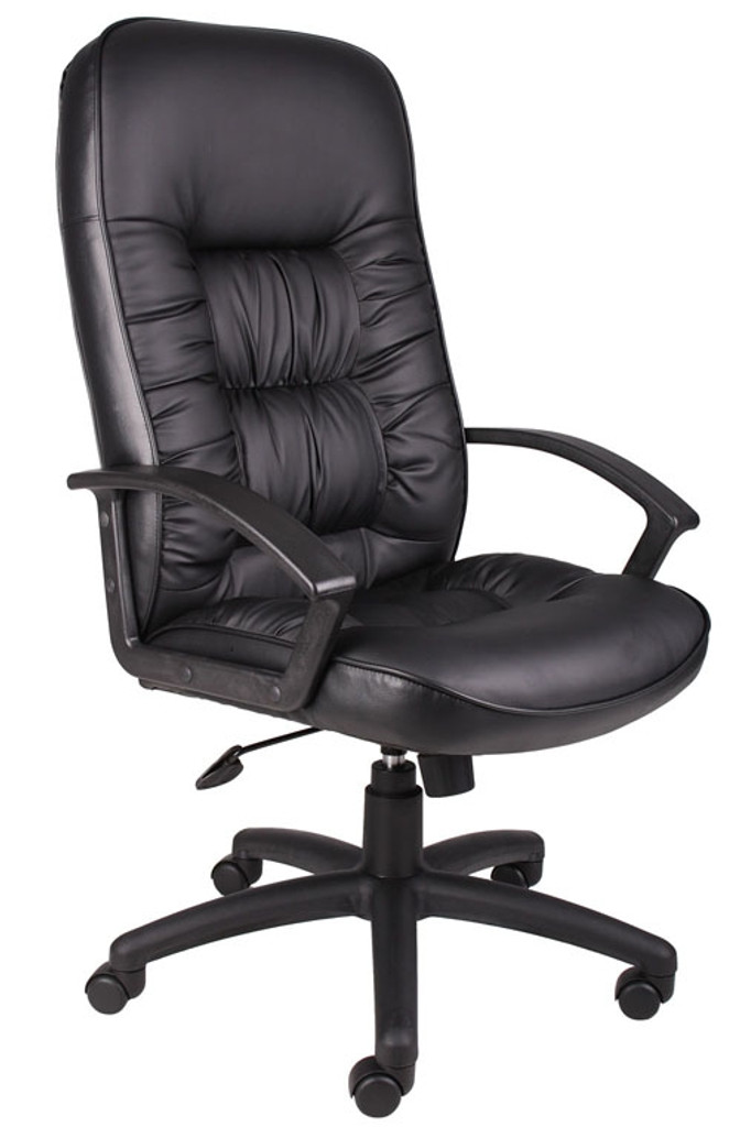 BOSS Chair B7301 HIGH BACK LEATHER CHAIR W/KNEE TILT