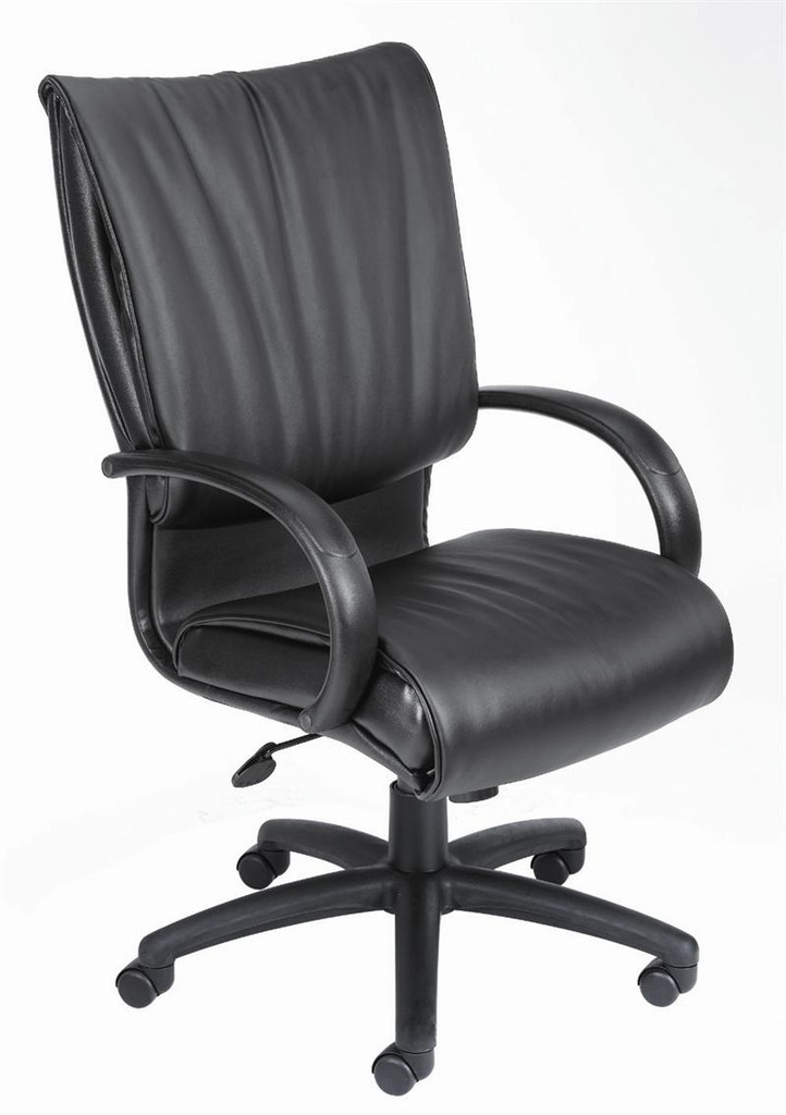 BOSS HIGH BACK BLACK LEATHER PLUS(LF-0005) CHAIR