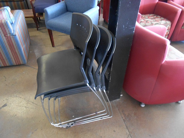 NEW Black Stackable Chairs