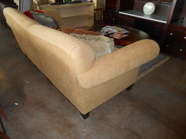 Tan Cloth Reception Sofa and Loveseat Set