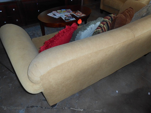 Tan Cloth Reception Sofa and Loveseat Set