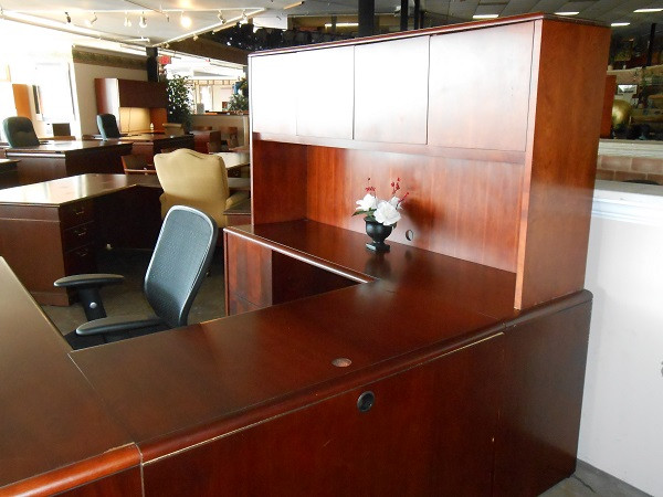 Used Cherryman  36' x 72' U Shaped Desk With Hutch
