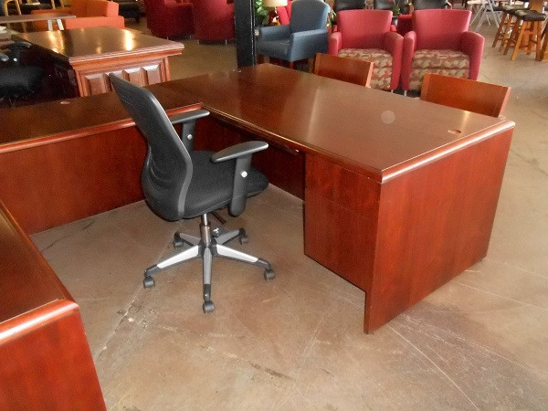 Used Cherryman  36' x 72' U Shaped Desk With Hutch