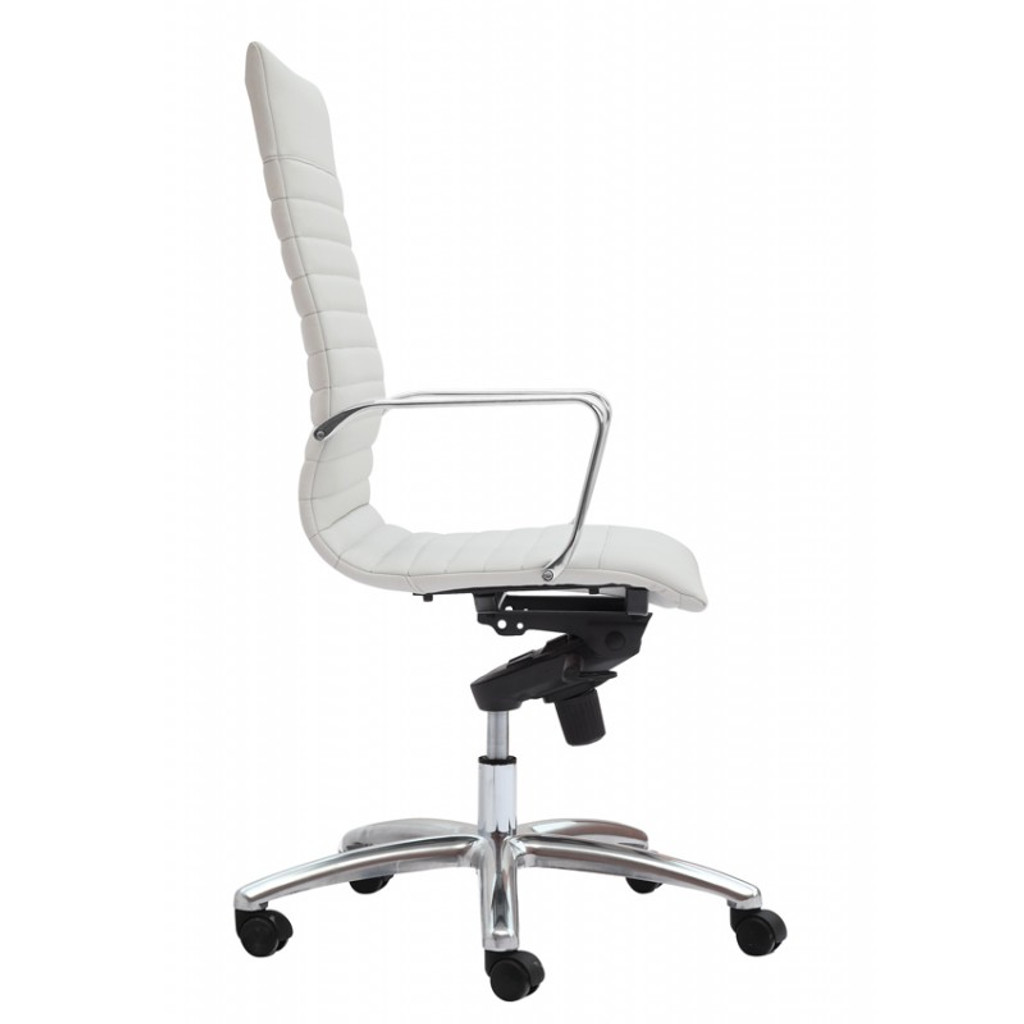 Zetti High Back Executive White Leather Chair