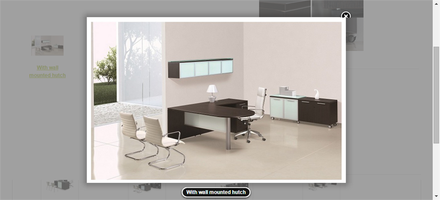 L-Shaped Desk with Glass modesty with Mobile Credenza
