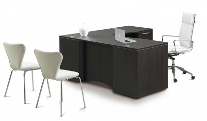 L-Shaped Desk with laminate modesty