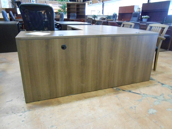 New Cherryman Amber Laminate L Shape Desk