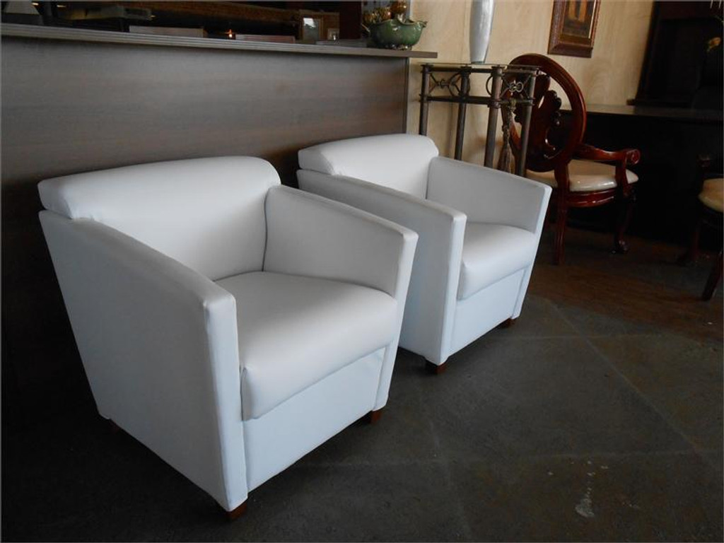 Ultrasoft Vinyl Club Chairs in White, Tan or Black