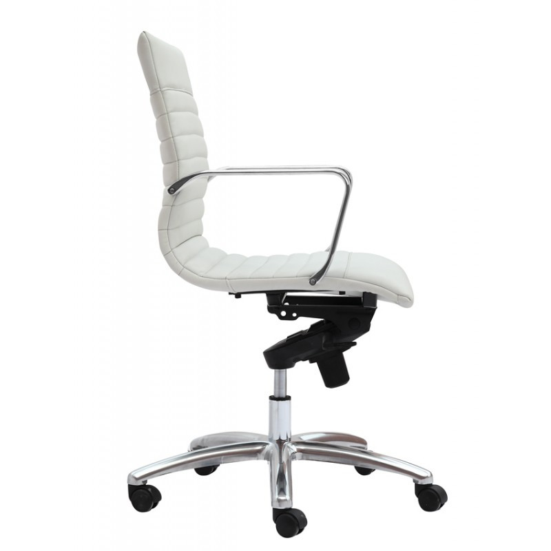Zetti Mid Back Executive White Leather Chair