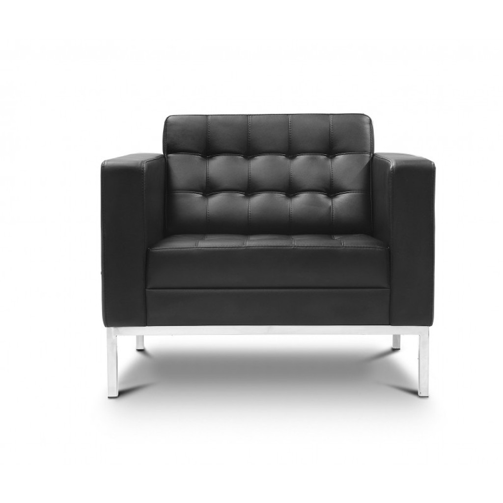 Piazza Black Leather Lounge Chair