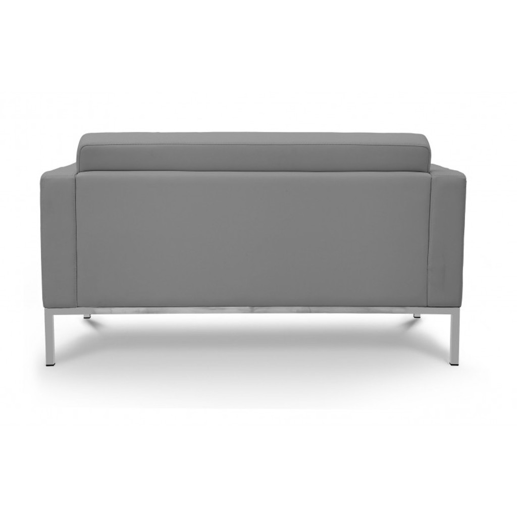 Piazza Grey Leather Love Seat