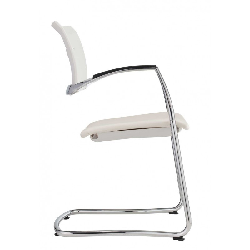 Slim Visitor White Chair (Chrome)