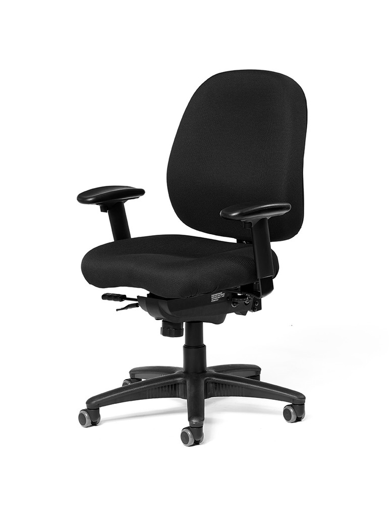 Madrid Mid-Back Fully Upholstered Intensive Task Chair w/ Seat Slider