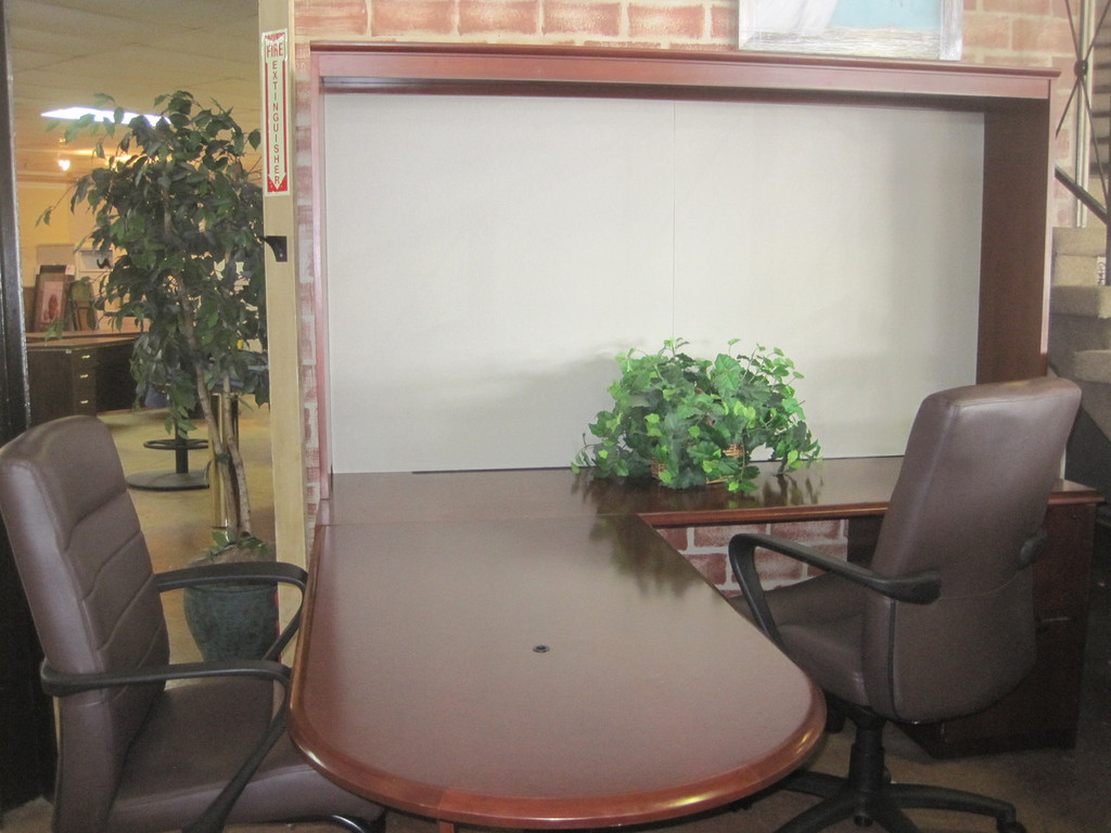 L-Shape "Steelcase" Wood Desk w/credenza