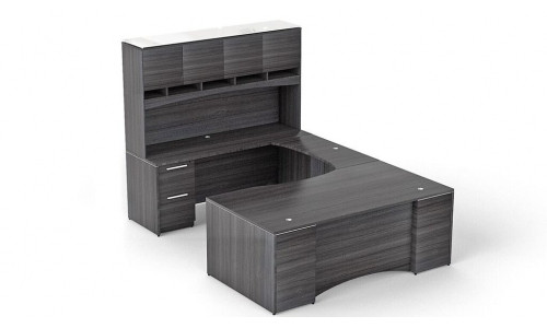 U-shaped desk without glass