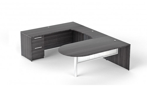 U-shaped bullet end desk