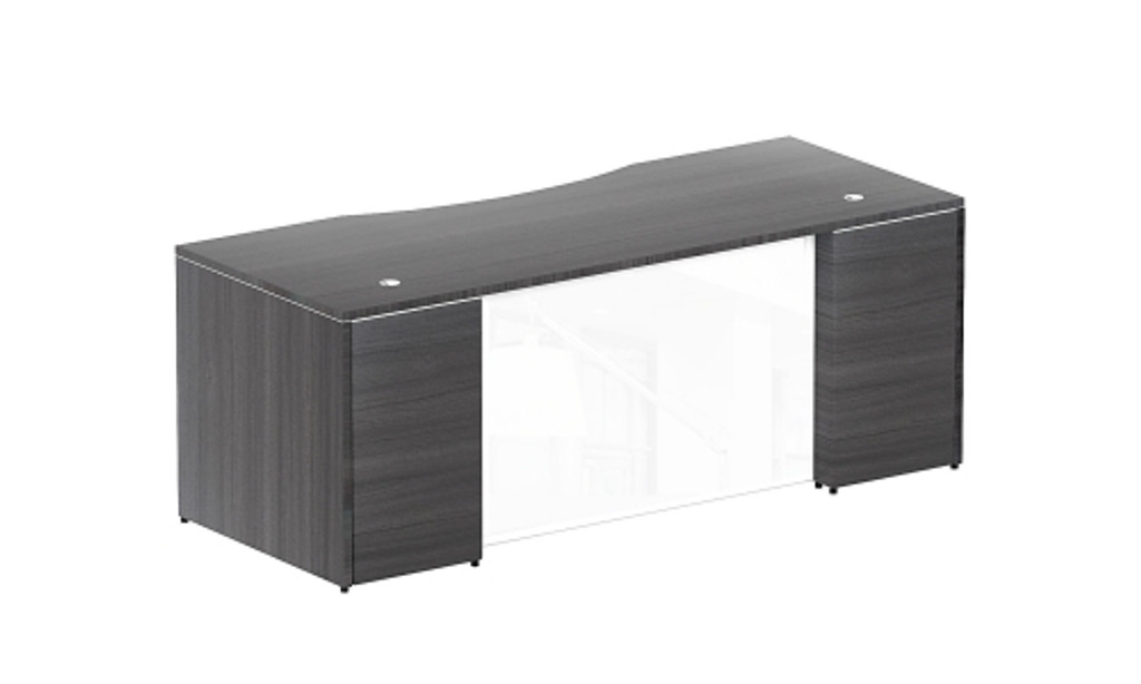 Rectangular desk shell ??? White glass modesty panel