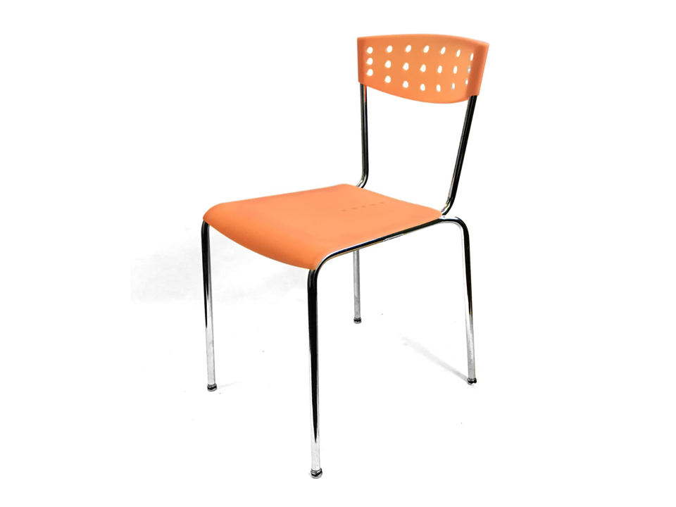 Orange Plastic Chair by Deta Casa (Italy)