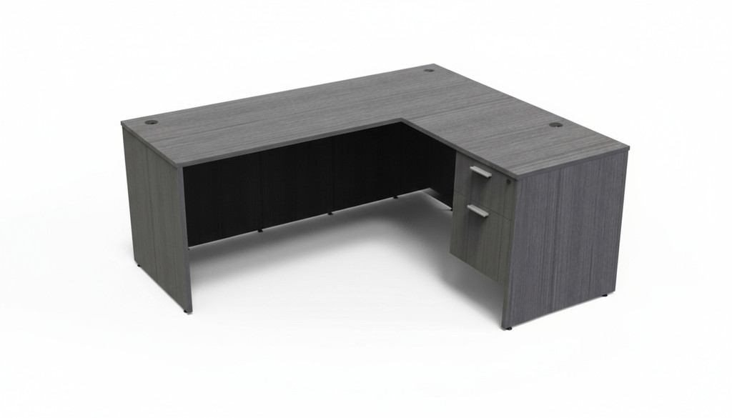 KUL L-Shape Desk 60X72  w/ 1BF Ped